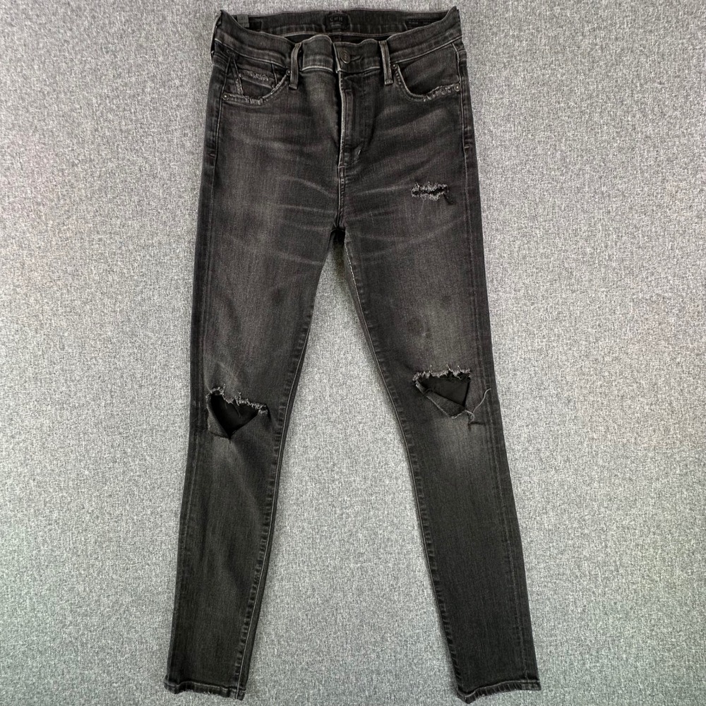Citizens of Humanity Jeans Womens 27 Rocket Black Distressed 1416C-805 Skinny